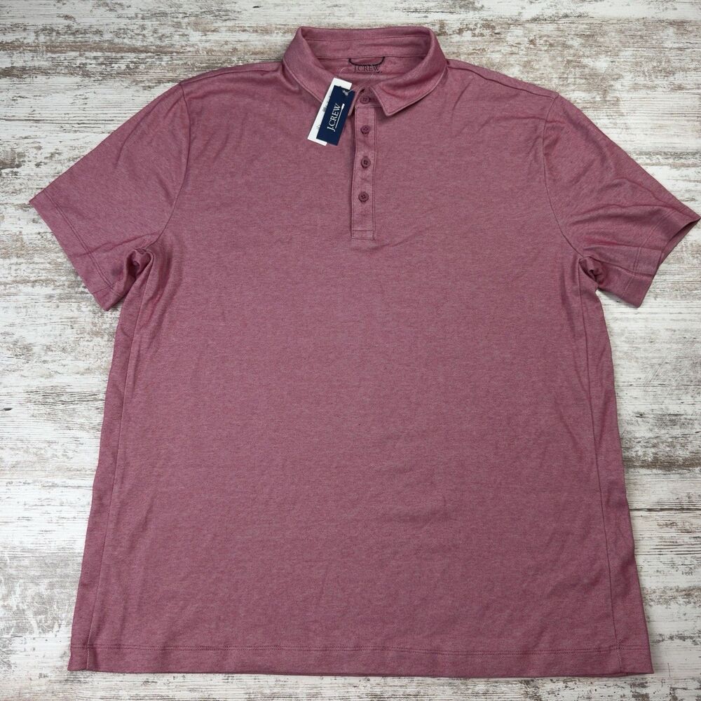 NWT J.Crew Performance Polo Shirt Mens XL COOLMAX Pink Raspberry Golf BN365